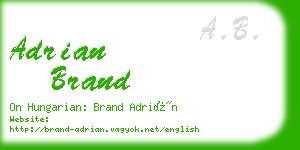 adrian brand business card